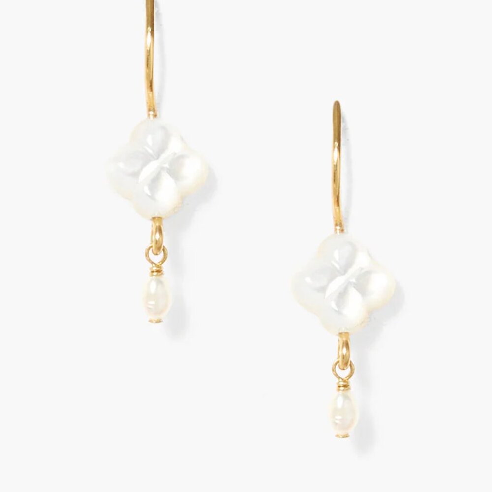 Chan Luu Mother of Pearl Clover Drop Earrings